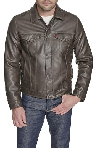 Levi's Faux Leather Classic Trucker Jacket Veste en daim synthétique Homme
