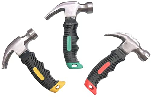 Tragbarer Klauenhammer, 1PCS Zufällige eine Farbe, das andere Ende kann verwendet werden, um Nägel herauszuziehen, der Hammerkopf ist aus Edelstahl und hat einen Gummischutz