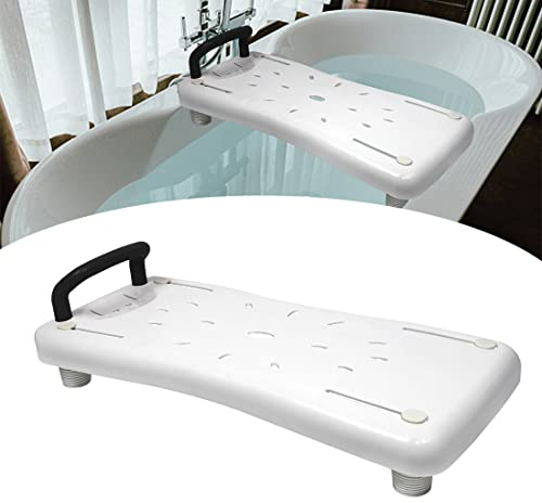 NAIZY Planche de Bain 70x31cm Siège de Baignoire Seniors 41-63cm réglable pour s'asseoir Planche de siège en matériau PP pour Baignoire Planche de Douche Max.150 kg, poignée Noir