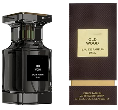 Lamame 50 ml Parfüm, langanhaltender Geruch, Oud-Holz-Leder-Geruch, quadratische Parfümflasche, schwarze Glasparfümflaschen, leere Spray-Parfümölflasche, Eau de Parfum, 50 ml (Adlerholz)