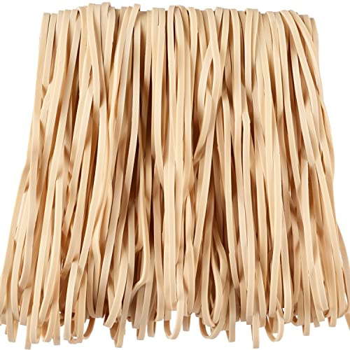 AOUOU Gummibänder 180 mm x 3 mm 60 Stück Große Elastische Bänder Groß für Bürobedarf Mülleimer Aktenordner Katzentoilette Große Starke Gummibänder Beige