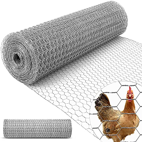 Amagabeli Verzinkter Maschendrahtzaun 1m x 25m | 100cm Höhe | 0,9mm Drahtstärke | 40mm Sechseck-Maschen | Für Hühnerzaun, Volieren & Wildschutz | Feinmaschiges Kaninchendraht-Gitter