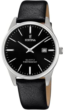 Festina Herren Analog Quarz Uhr mit Leder Armband F20512/4