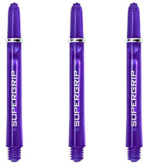 Harrows Supergrip Short Dart Shafts, Polycarbonate Stems, Machined Rings, Purple (3 Sets)