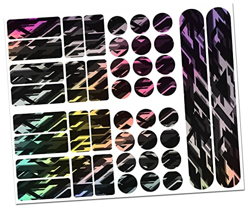 Protezione per telaio bicicletta MTB BMX, adesivi in pellicola, set da 34 pezzi - Finest Folia R159 R160 (20 ologrammi futuri)