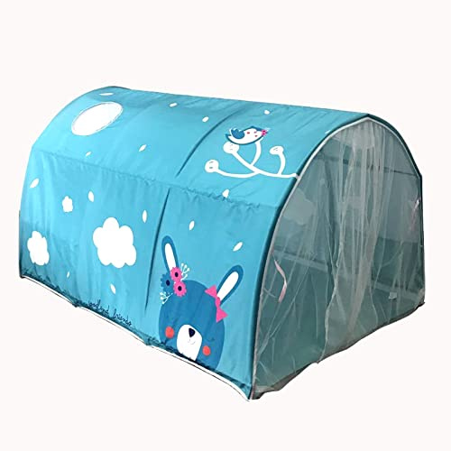 Children's Cabin Bed Tunnel Tent for 90-100cm in Width Loft Bed Bunk Tent,Fabric, Sky Blue, Single