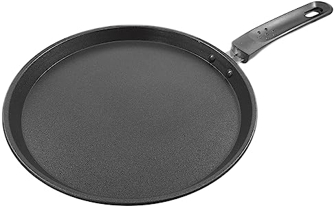 Rumplex Poêle à Crêpe 24 cm Revêtement Antiadhésif Acier au Carbone Compatible Cuisinières électriques à gaz dont Induction Cuisson Saine Saisie Parfaite