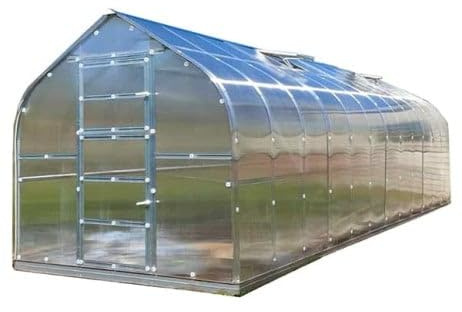 Serre KLASIKA STANDART 15 (2,5 x 6 m) avec fondation, polycarbonate de 6 mm et lucarnes avec ouverture automatique.