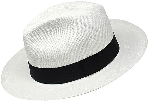 Gamboa Fedora Panamahatt män och kvinnor sommar stråhatt panamahatt solhatt UV-skydd UPF50+, Vit, 56 cm
