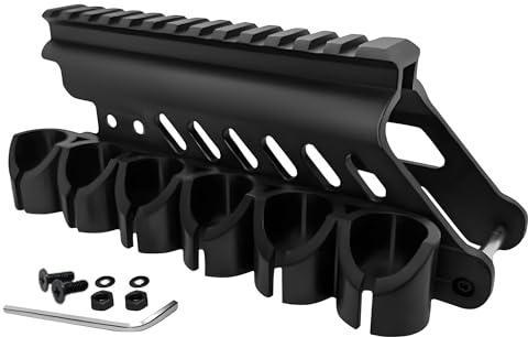 GOTICAL Side Saddle Shotgun Shell Holder V2 | Compatible with Mossberg 500/590/Maverick 88/Shockwave Series Shotguns 12 Ga 6-Shell Holder | Magazine-Pouches