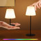 uuffoo 2 Stück Mini kleine Tischlampe Kabellos Touch Dimmbar Tischlampe Kleine Warmweißes und 7 Farben TYP-C Aufladbar Led Tischleuchte kabellos Für Außen Garten Balkon Wohnzimmer Patio Terrasse