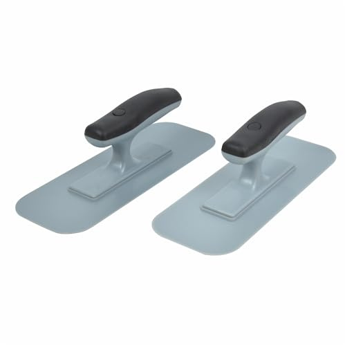 Nichiyo Plastic Trowel Kit 2 Piece Lightweight Finishing Plastic Trowel Round End Finishing Trowels Suitable for Scrape,Plastering and Paint Walls(D1147TZ-1)