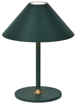 Halo Design, Hygge Grün, Dänisches Design Tischlampe Kabellos Dimmbar Grün - 19 cm hoch LED Tischlampe Akku mit USB-C -Indoor & Outdoor deko Tischleuchte