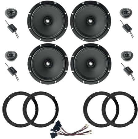 Kit de 8 boîtiers Focal ASE 165 pour VW Golf IV de 165 mm avec 2 Supports Avant, 2 arrière et 4 connecteurs