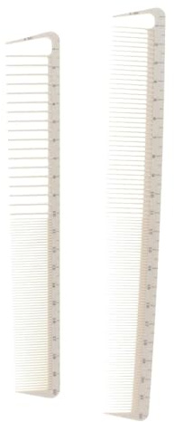 Set di 2 pettini professionali bianchi per taglio dei capelli, pettine semplice da parrucchiere, per parrucchieri, barbiere, strumenti per lo styling e elettrodomestici, 27,6 x 9,5 x 0,7 cm