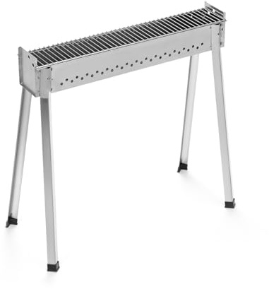 Barbecue in Acciaio Inox Professionale per Arrosticini, con Gambe Rimovibili, Griglia Lunga per Spiedini, Uso Esterno (Medio)