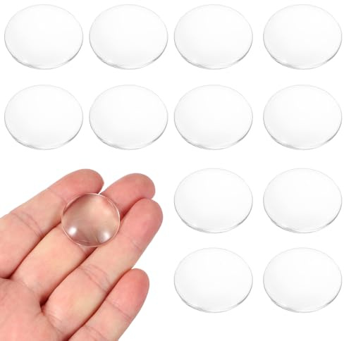 PATIKIL 12 st konvexa linser, 25 mm OD 36 mm brännvidd förstoringsglas lins optiska linser borsilikat förstoringsglas platt konvex för gör-det-själv hantverk kontor hem vetenskap LED spotlights
