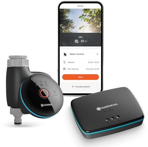 Gardena smart Water Control Set water controls; smart: Data-driven irrigation*, Smart home integration*, Clever watering, valve technology, smart Gateway included (19043-28)