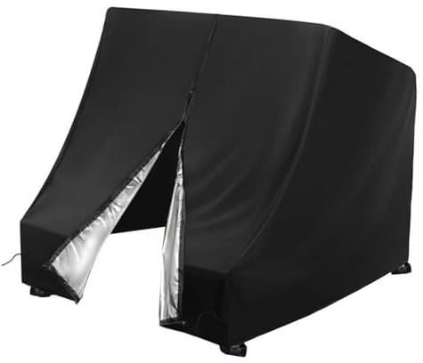 URPIZY Outdoor Chaise Lounge skydd för dubbel veck, vattentätt med vindremmar, UV-skydd, storlek 34 x 37 x 34 tum, svart