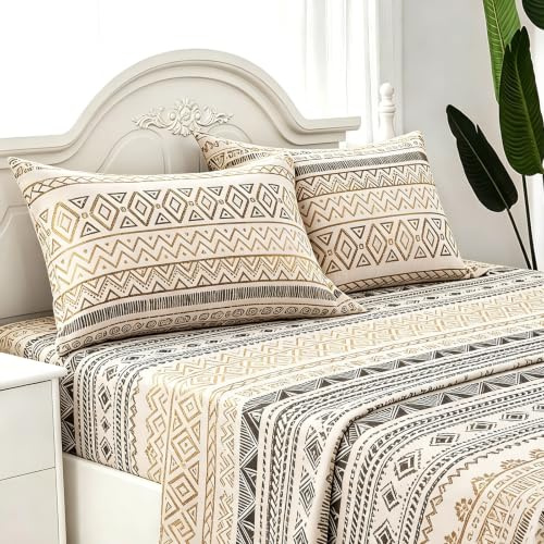 Juego de Sabanas 4 Piezas, para Cama 180x190cm, 100% Poliéster, Amarillo