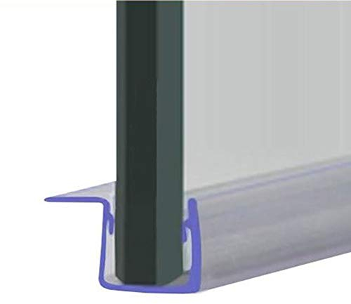 Shower Seal for Screens, Doors or Panels | Fits 4, 5 or 6mm Glass | 10mm Deflector Fin for When There is No Gap | 80cm, 90cm, 140cm or 2m Long | SEAL031 (80cm)