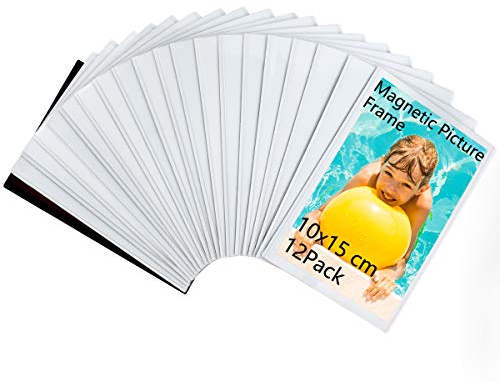 HIIMIEI 12 Stück Magnetische Bilderrahmen, 10x15 cm Kühlschrankmagnete