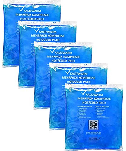 ManyMore: 5 compresse refrigeranti da 13 x 14 cm – Cuscino refrigerante compresse refrigeranti – Compresse multiple in gel – Riutilizzabili in microonde – uso freddo – Made in Germany
