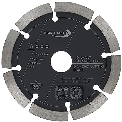 PRODIAMANT Fugenfräser ø 125mm Breite 8mm Frässcheibe für Mauerwerk Mörtel Fugen und Putz 10mm Segmenthöhe