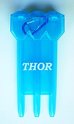THOR-DARTS Exclusiv-Line C1 Dart-Case blau, Hard-Wallet für 3 Darts, Kunststoff Dart Tasche in 10 Farben erhältlich, blue, transluzent