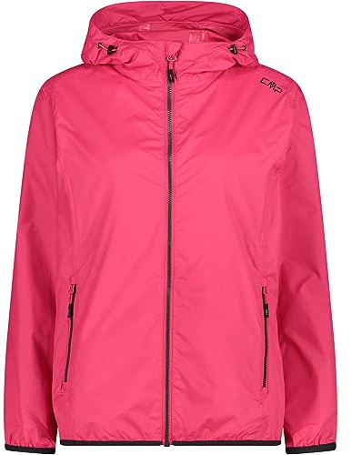 CMP - Giacca Donna con Cappuccio Antipioggia, Fragola, L