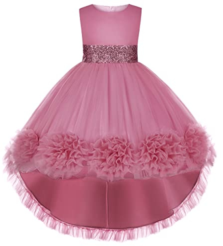 BUNNY LULU Robe pour Filles à épaule inclinée pour Demoiselle d'honneur