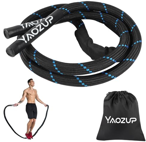 YAOZUP Schweres Gewichtetes Springseil 1,2kg für Erwachsene - Battle Jump Rope für Männer und Frauen - Fitness Training, Ganzkörper-Muskeltraining, Abnehmen