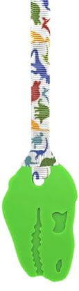 Sensory Oojamabobs Dinosaur Chew Necklace - Green with lanyard - for Kids with Autism, Anxiety & ADHD - 100% Food Grade Silicone (8 designs available!)