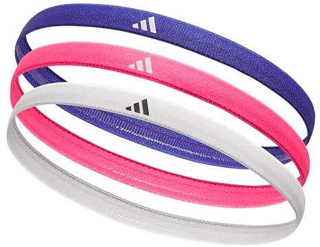 adidas Hairband Set - 3 Thin - Bright Multi - Lucid Blue, Lucid Pink, White
