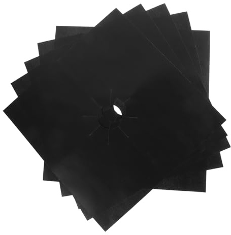 Amosfun 5 Pièces Tapis De Protection Pour Cuisinière à Gaz Para Four Grille- Doublure Poêle Wok Protecteur De Poêle Brûlée Brûleur Bouteille De Gaz Boîte Téflon Black