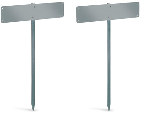 Alberts 2er Set Nummernschild-Befestigung | zum Einschlagen | feuerverzinkt | Gesamthöhe 750 mm