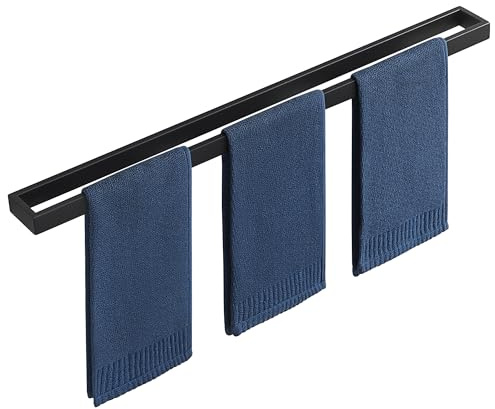 SAYAYO Handtuchhalter Schwarz 80cm Handtuchstange Edelstahl Badetuchhalter