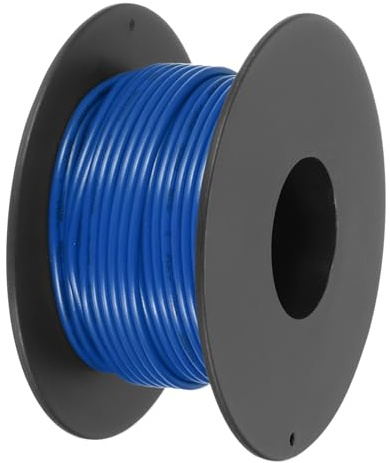 QUARKZMAN Fil Électrique en PVC 22AWG, 15m Fil de Cuivre Étamé Toronné à Noyau Solide, Connexions Flexibles PVC Isolation pour le Bricolage, les Modèles, les Lampes, les Appareils, Bleu