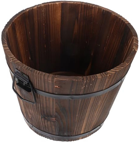 Toyvian Pot De Fleurs Bois Carbonisé pour Jardin Extérieur Jardinière Vintage Drainage