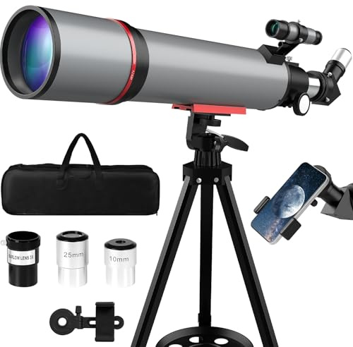 Telescope for Adults & Kids - 90mm Aperture 600mm Refractor High Powered Telescope for Beginners - Portable Astronomy Telescopes with Phone Adapter Tripod Carry Bag Gifts for Men