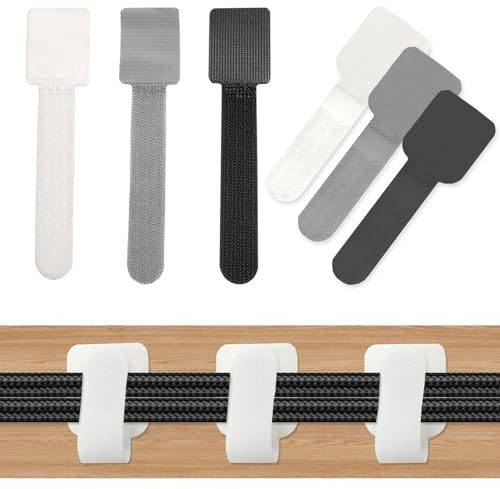 YYMT 30 bridas ajustables de gancho y bucle para organizar cables debajo del escritorio, correas autoadhesivas para organizar cables, bridas reutilizables para el hogar y la oficina, organizador de
