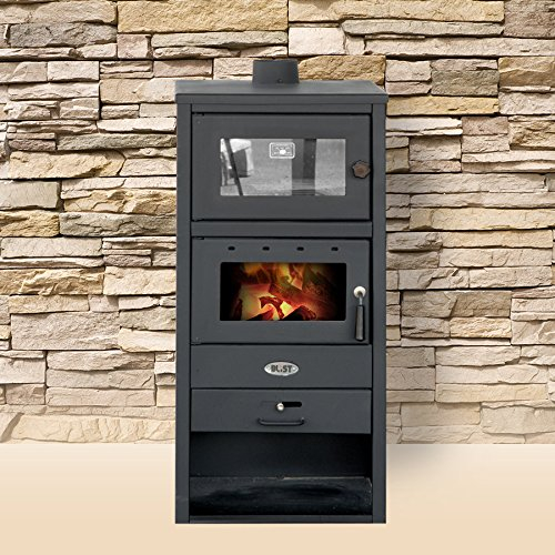 Stufa a legna/Termocamino in Acciaio e Ghisa Potenza nominale 15 kW - Dimensioni esterne 91 x 48,5 x 45,5 cm - Peso 91 kg - Mod. Kolumbo (Cod. 5830)