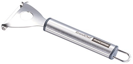 Tescoma 428231 Sbucciatore con Lama Laterale, Acciaio Inossidabile, Grigio