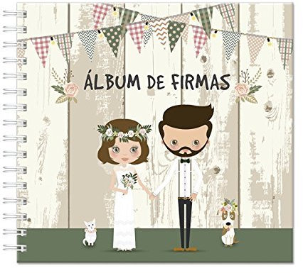 DISOK Nuevo Álbum de Firmas Novios Bodas - Álbumes Originales y Modernos para Bodas, Enlaces y Matrimonios