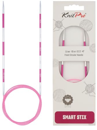 KnitPro Alfileres de tejer: circular, rosa, 100 cm x 3 mm