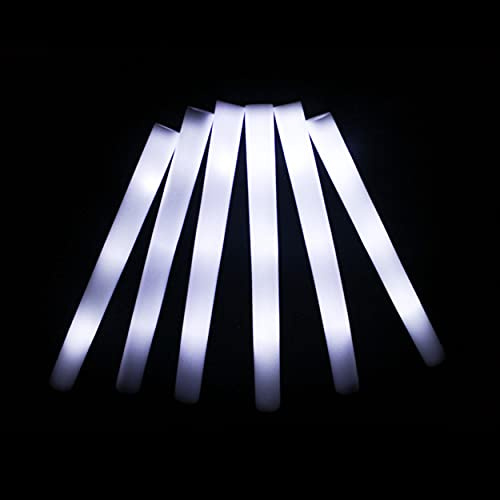 KUMUNDO - Bastoncini LED, Bastoncini LED per Matrimoni, Bastoncini Luminosi, Bastoncini Luminosi per Feste - Lunghezza 48 cm - Bastoncini Luminosi in Schiuma con LED Bianco (26 unità)