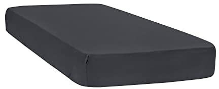 Mixibaby Spannbettlaken Jersey Spannbetttuch 100% Baumwolle Bettlaken Spannbettuch Laken, Farbe:Anthrazit, Größe:160 x 200 cm