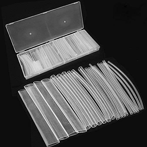 Bestgle 150 Piezas Tubo Termoretractil Transparente, 2: 1 Tubo Termorretráctil Forrado 6 Tamaños Envoltura de Alambre Termorretráctil Tubería Kit de Envoltura