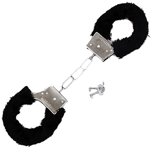 Yucong Esposas de metal para policía de cosplay, esposas de metal con 2 llaves, suministros de fiesta, accesorios de disfraces, esposas para vestido de fiesta de baile (negro)