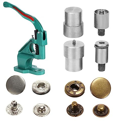 AYNEFY Snap Button Die Set, 4 Pcs Stainless Steel Mould Kit for 12mm 15mm 21.5mm Buttons Replacement Press Stud Punch Die for 651 633 831 Machines Leather Craft Tool Set